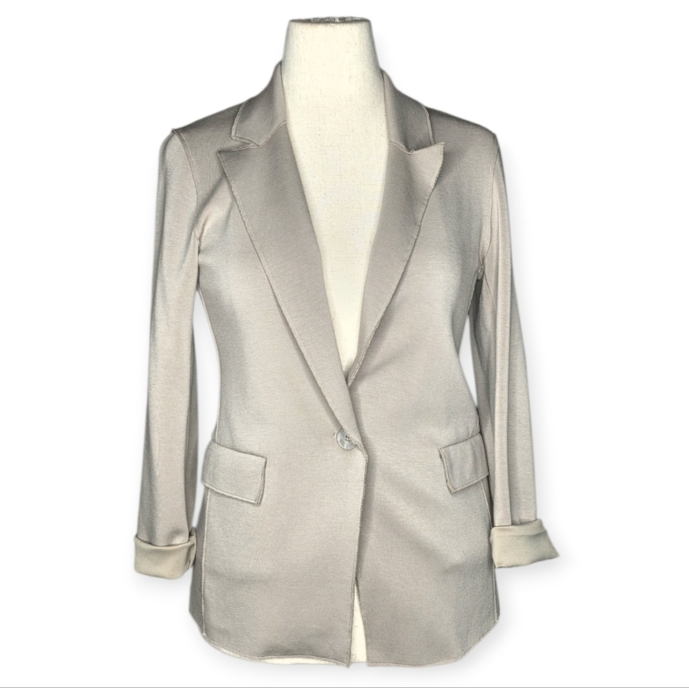 Anthropologie Maison D’amlie Taupe Knit Blazer Stretch Us S